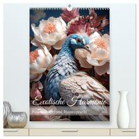 Exotische Harmonie - Paradiesvögel und Blumenpracht (hochwertiger Premium Wandkalender 2026 DIN A2 hoch), Kunstdruck in Hochglanz