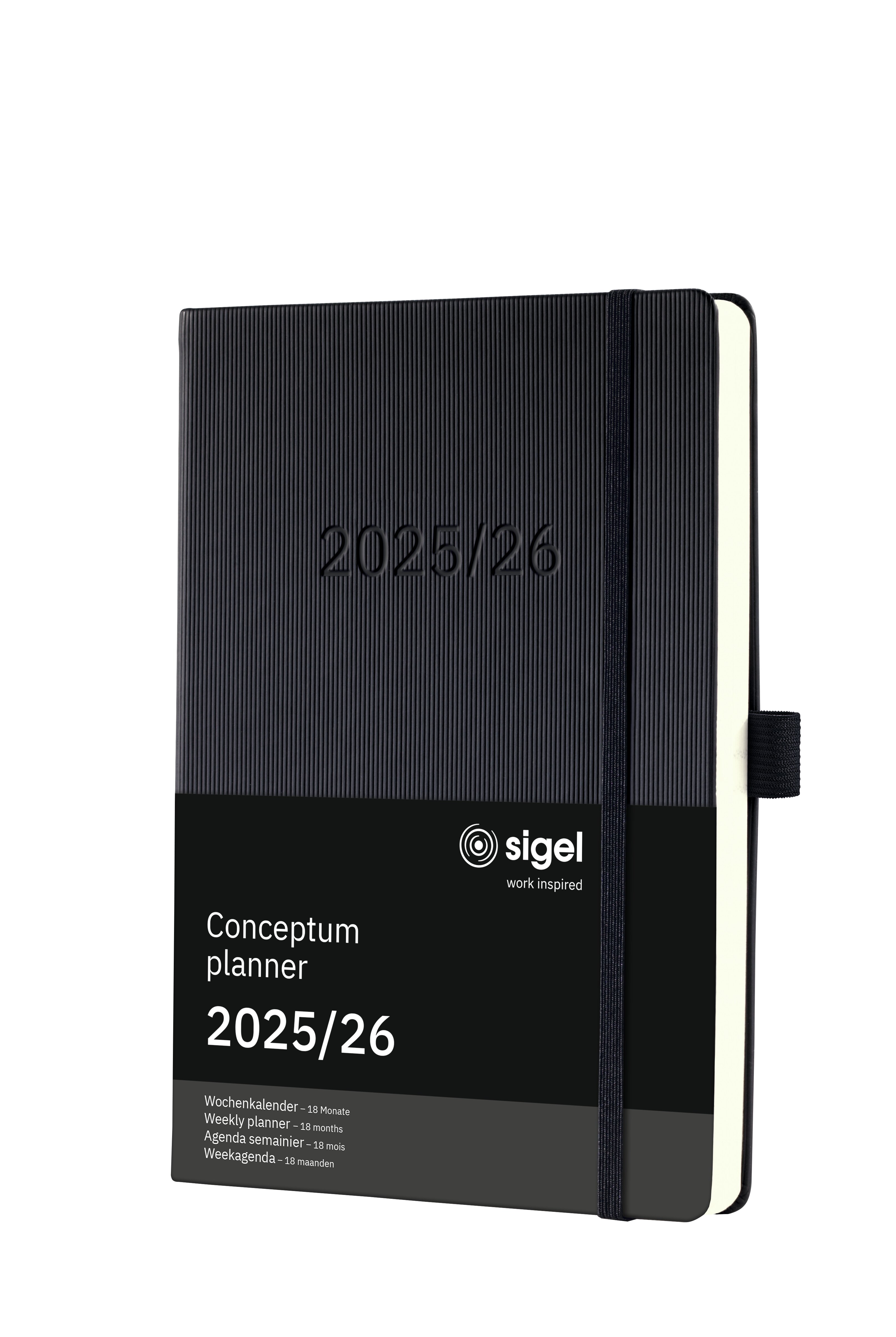 SIGEL C2601 Wochenkalender Conceptum 2025/2026, ca. A5, , schwarz