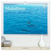 MALEDIVEN Wunderwelt (hochwertiger Premium Wandkalender 2025 DIN A2 quer), Kunstdruck in Hochglanz