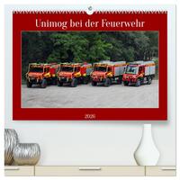 Unimog bei der Feuerwehr (hochwertiger Premium Wandkalender 2026 DIN A2 quer), Kunstdruck in Hochglanz