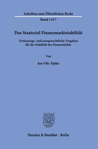 Das Staatsziel Finanzmarktstabilität.