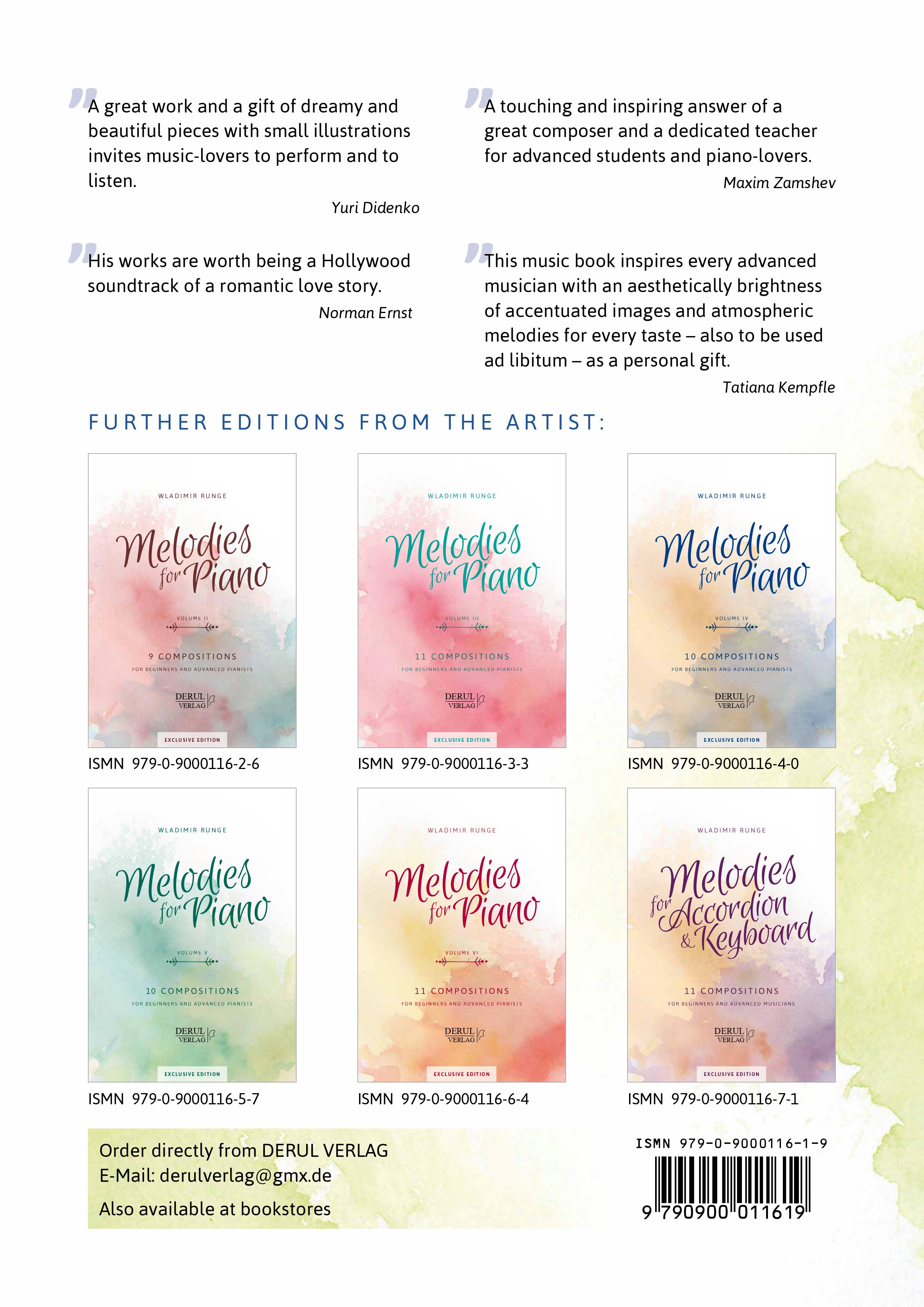 MELODIES for PIANO, VOLUME I, 9 BALLADS