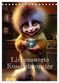 Liebenswerte Kuschelmonster - Digitalart (Tischkalender 2025 DIN A5 hoch), CALVENDO Monatskalender