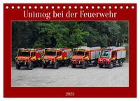 Unimog bei der Feuerwehr (Tischkalender 2025 DIN A5 quer), CALVENDO Monatskalender