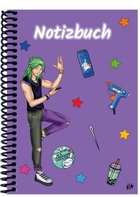 Vorderes Coverbild A 4 Notizbuch Manga Quinn, lila, blanko