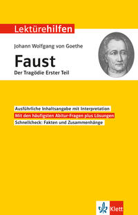 Vorderes Coverbild Klett Lektürehilfen Johann Wolfgang Goethe, Faust Der Tragödie Erster Teil