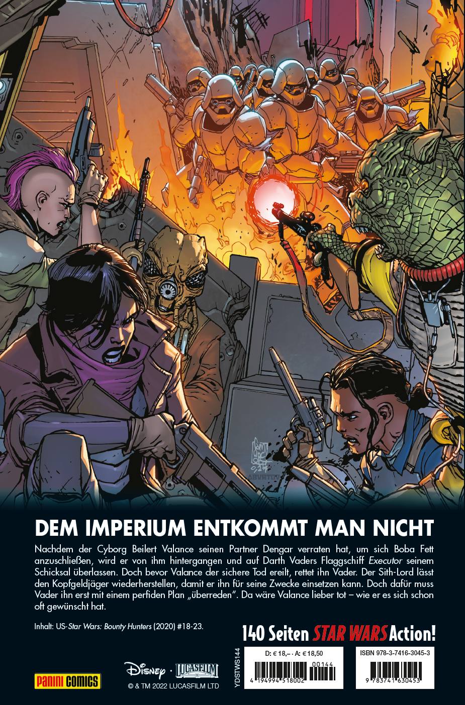 Rückseitencover Star Wars Comics: Kopfgeldjäger IV - Crimson Reign - Der Tod lässt auf sich warten