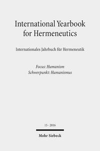 International Yearbook for Hermeneutics / Internationales Jahrbuch für Hermeneutik