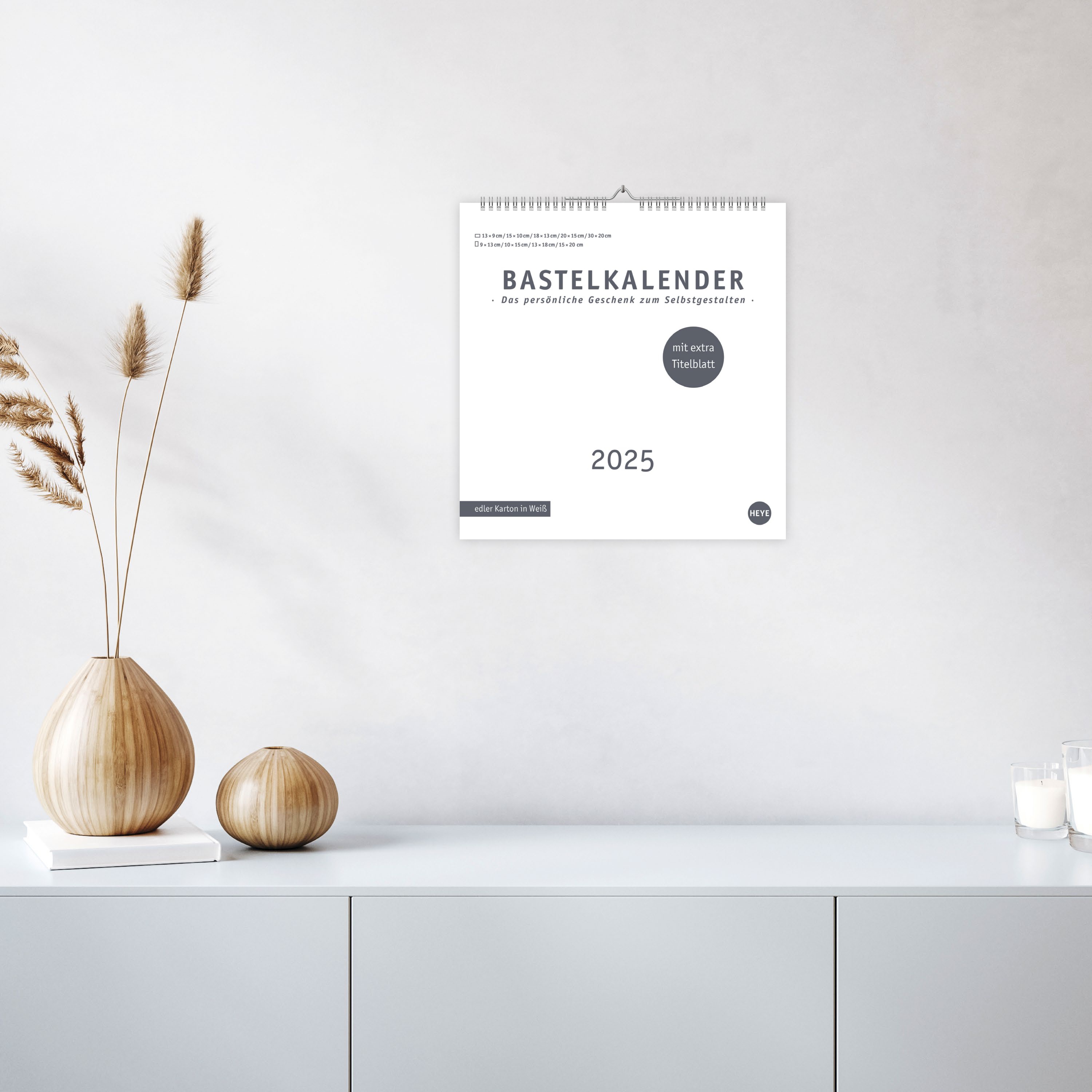 Premium-Bastelkalender weiß groß 2025