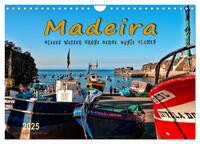 Madeira - blaues Wasser, grüne Berge, bunte Blumen (Wandkalender 2025 DIN A4 quer), CALVENDO Monatskalender