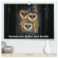 Heimische Eulen und Greife (hochwertiger Premium Wandkalender 2025 DIN A2 quer), Kunstdruck in Hochglanz