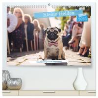 Kleine Helden - eine Hommage an die Mopsrasse (hochwertiger Premium Wandkalender 2025 DIN A2 quer), Kunstdruck in Hochglanz