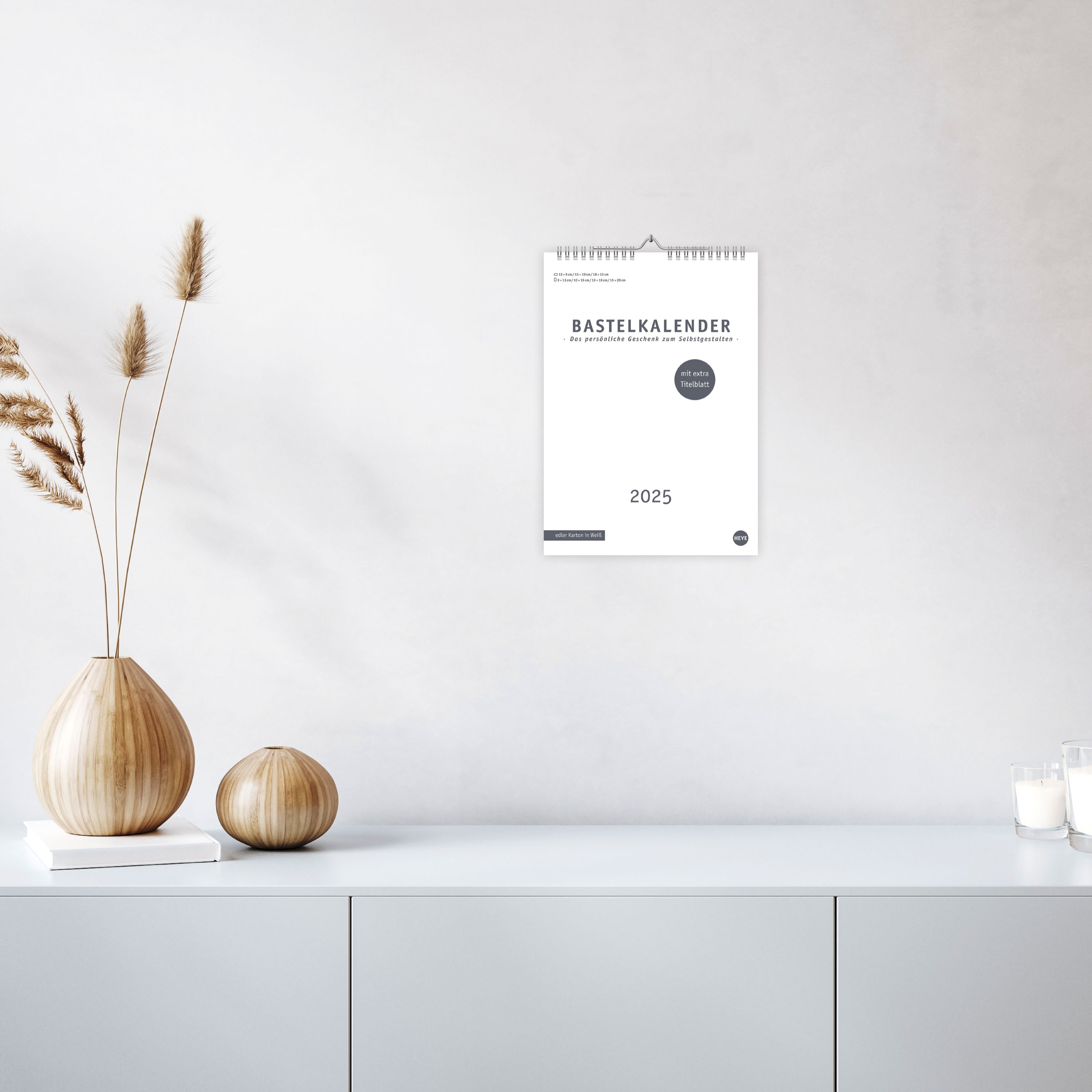 Premium-Bastelkalender weiß A4 2025