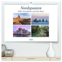 Nordspanien, wilde Atlantikküste und hohe Berge (hochwertiger Premium Wandkalender 2026 DIN A2 quer), Kunstdruck in Hochglanz