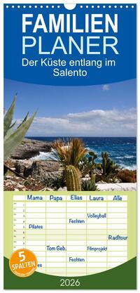 Vorderes Coverbild Familienplaner 2026 - Der Küste entlang im Salento mit 5 Spalten (Wandkalender, 21 x 45 cm) CALVENDO