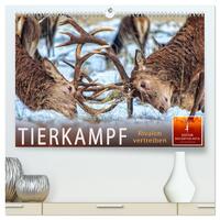 Tierkampf - Rivalen vertreiben (hochwertiger Premium Wandkalender 2025 DIN A2 quer), Kunstdruck in Hochglanz