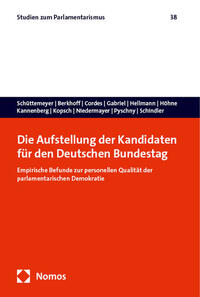 Vorderes Coverbild Die Aufstellung der Kandidaten für den Deutschen Bundestag