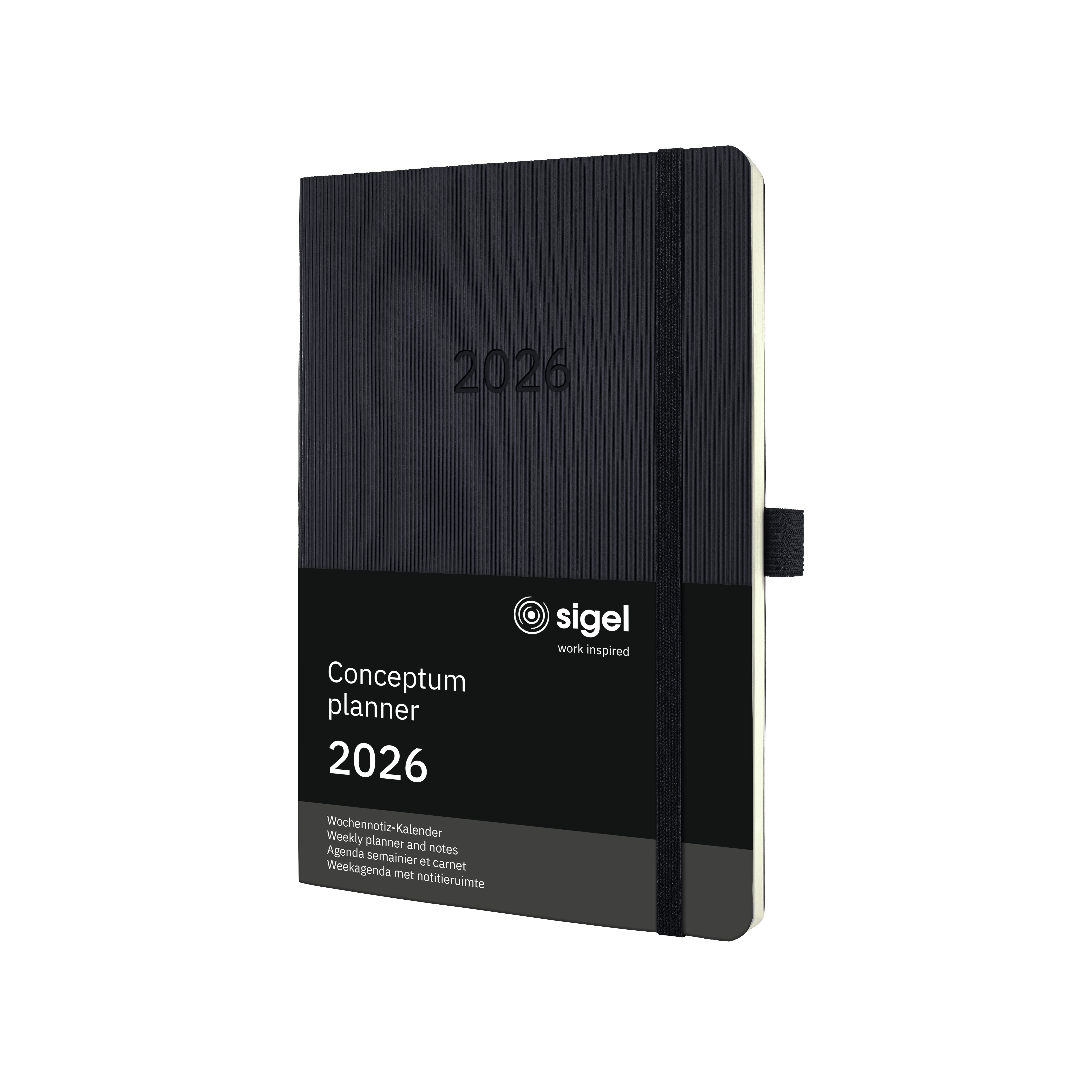 SIGEL C2624 Wochennotiz-Kalender Conceptum 2026, ca. A5, , schwarz
