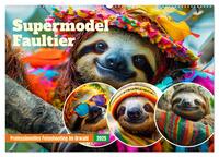 Supermodel Faultier. Professionelles Fotoshooting im Urwald (Wandkalender 2025 DIN A2 quer), CALVENDO Monatskalender