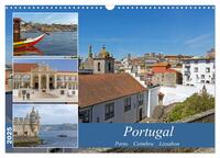 Portugal - Porto, Coimbra, Lissabon (Wandkalender 2025 DIN A3 quer), CALVENDO Monatskalender