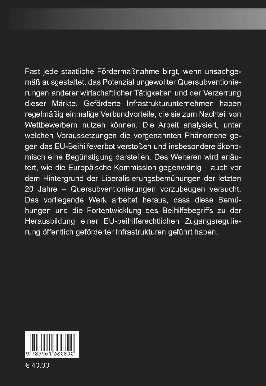 Rückseitencover Quersubventionen und Verbundvorteile im EU-Beihilferecht