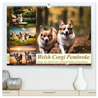 Welsh Corgi Pembroke (hochwertiger Premium Wandkalender 2026 DIN A2 quer), Kunstdruck in Hochglanz