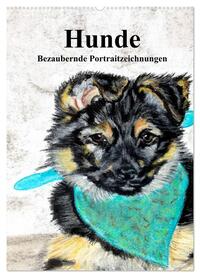 Hunde - Bezaubernde Portraitzeichnungen (Wandkalender 2025 DIN A2 hoch), CALVENDO Monatskalender