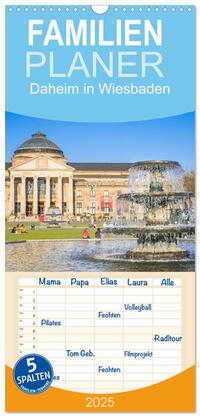Familienplaner 2025 - Daheim in Wiesbaden mit 5 Spalten (Wandkalender, 21 x 45 cm) CALVENDO