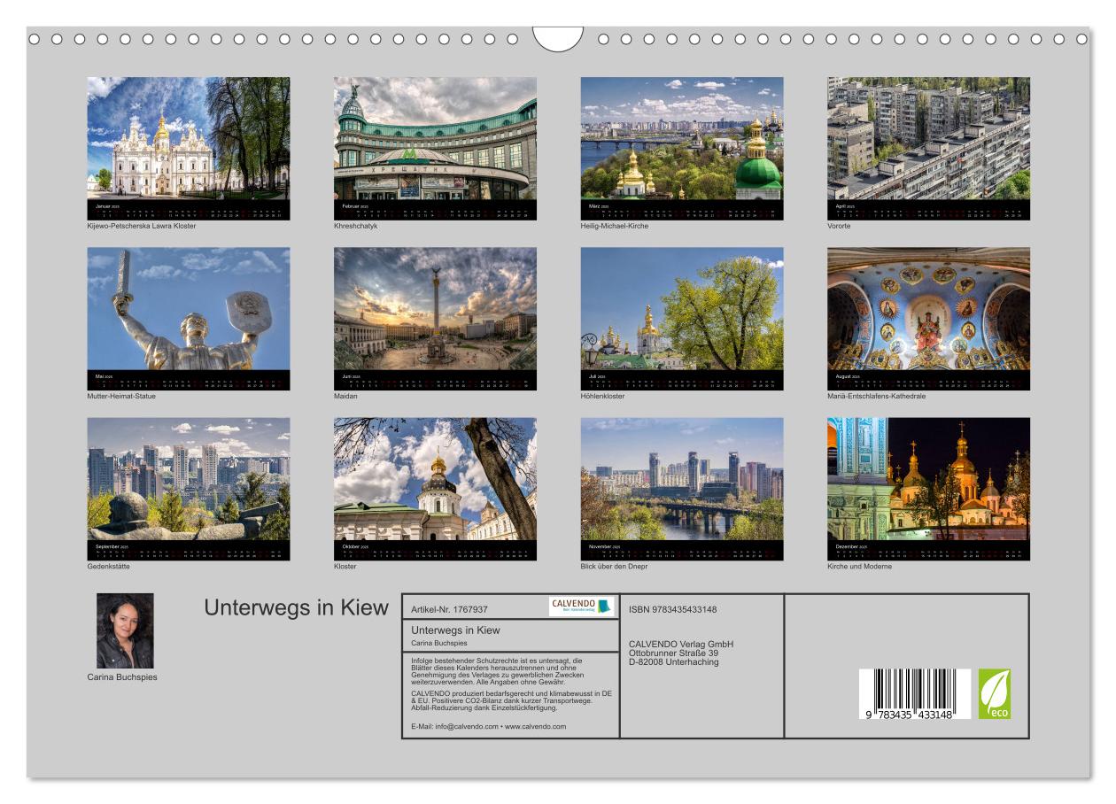 Beispielinhalt (Bild) Unterwegs in Kiew (Wandkalender 2025 DIN A3 quer), CALVENDO Monatskalender