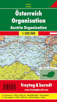 Österreich Organisation, 1:500.000, Poster metallbestäbt