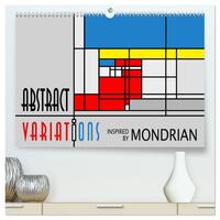 Abstract Variations inspired by Mondrian (hochwertiger Premium Wandkalender 2025 DIN A2 quer), Kunstdruck in Hochglanz