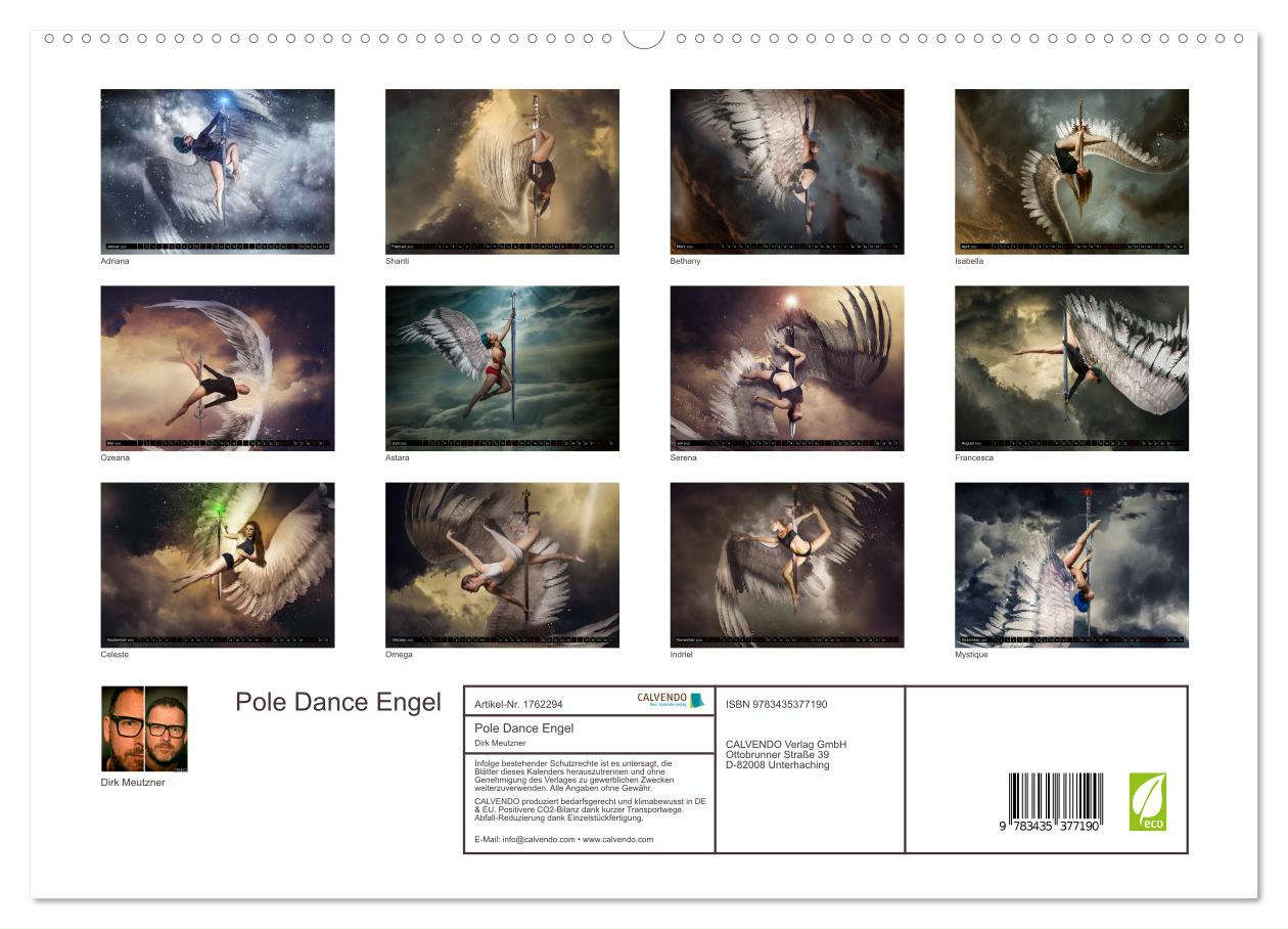 Pole Dance Engel (hochwertiger Premium Wandkalender 2025 DIN A2 quer), Kunstdruck in Hochglanz
