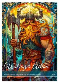 Wikinger Action - Comic-Helden inspiriert von den Nordmännern (Wandkalender 2026 DIN A2 hoch), CALVENDO Monatskalender