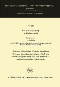 Über den biologischen Wert der einzelligen Grünalge Scenedesmus obliquus — frisch und verschieden getrocknet — und ihre diätetischen und therapeutischen Eigenschaften