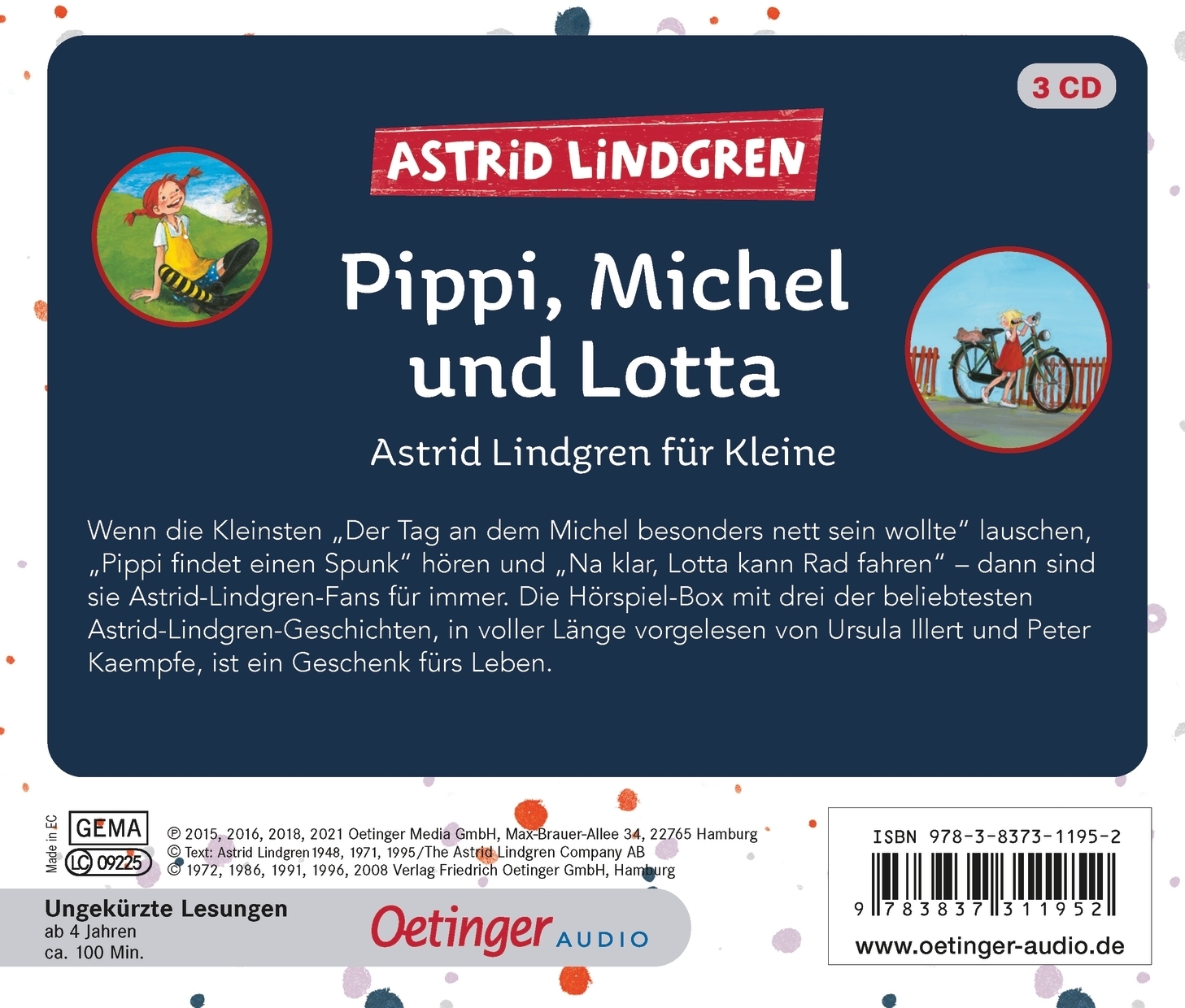 Rückseitencover Pippi, Michel und Lotta