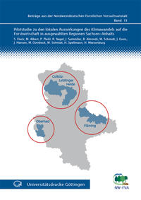 Vorderes Coverbild Pilotstudie zu den lokalen Auswirkungen des Klimawandels auf die Forstwirtschaft in ausgewählten Regionen Sachsen-Anhalts
