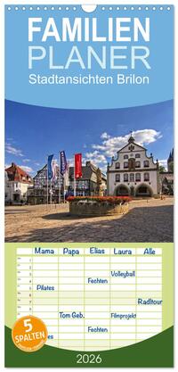 Familienplaner 2026 - Stadtansichten Brilon mit 5 Spalten (Wandkalender, 21 x 45 cm) CALVENDO