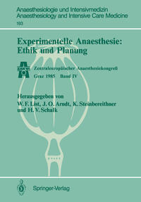 Vorderes Coverbild Experimentelle Anaesthesie: Ethik und Planung