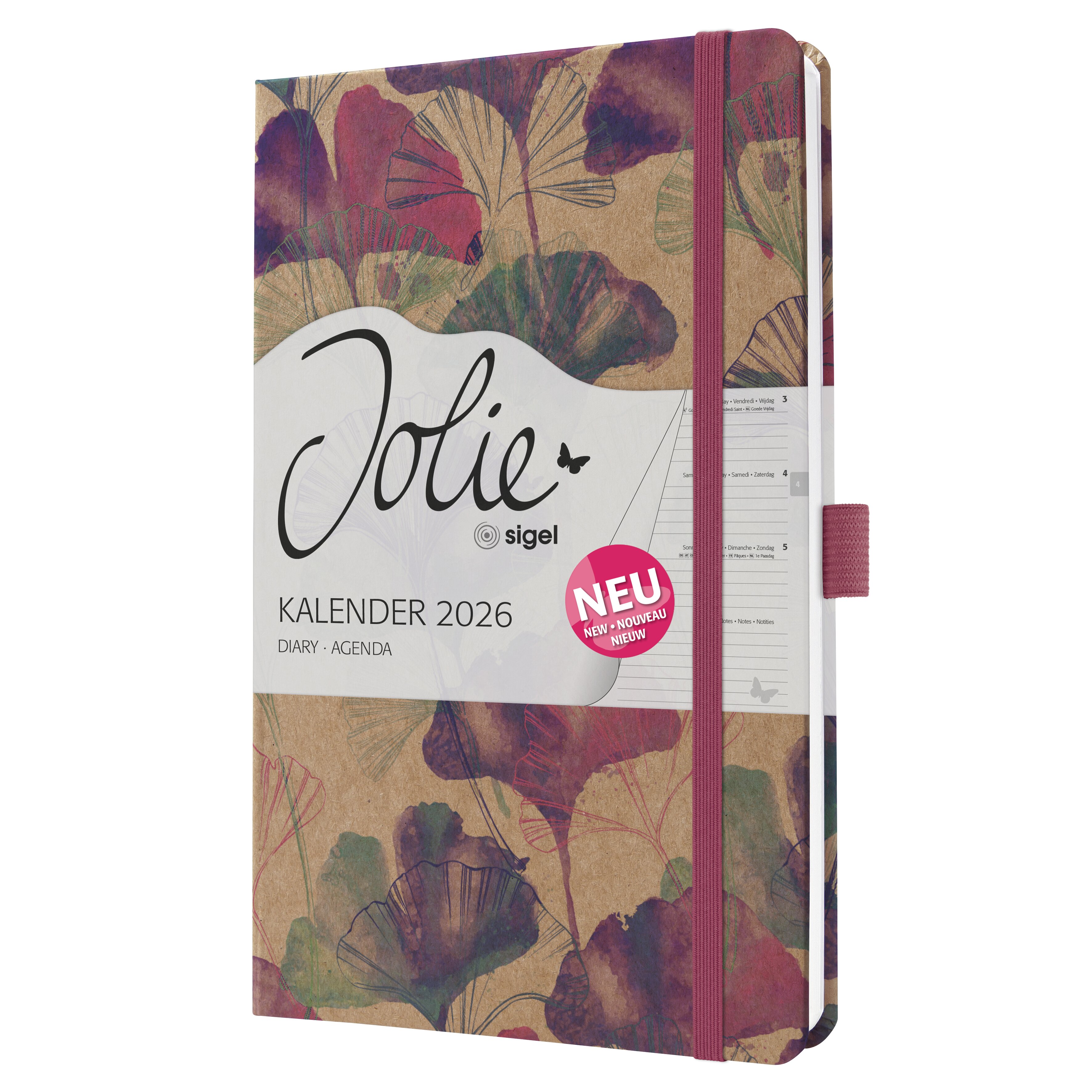 SIGEL J6809 Wochenkalender Jolie 2026, ca. A5, , pink, violett, hellgrün