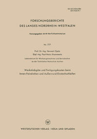 Vorderes Coverbild Werkstückgüte und Fertigungskosten beim Innen-Feindrehen und Außenrund-Einstechschleifen