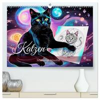 Katzen Schnurrige Künstler (hochwertiger Premium Wandkalender 2026 DIN A2 quer), Kunstdruck in Hochglanz