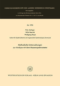 Methodische Untersuchungen zur Analyse mit dem Massenspektrometer