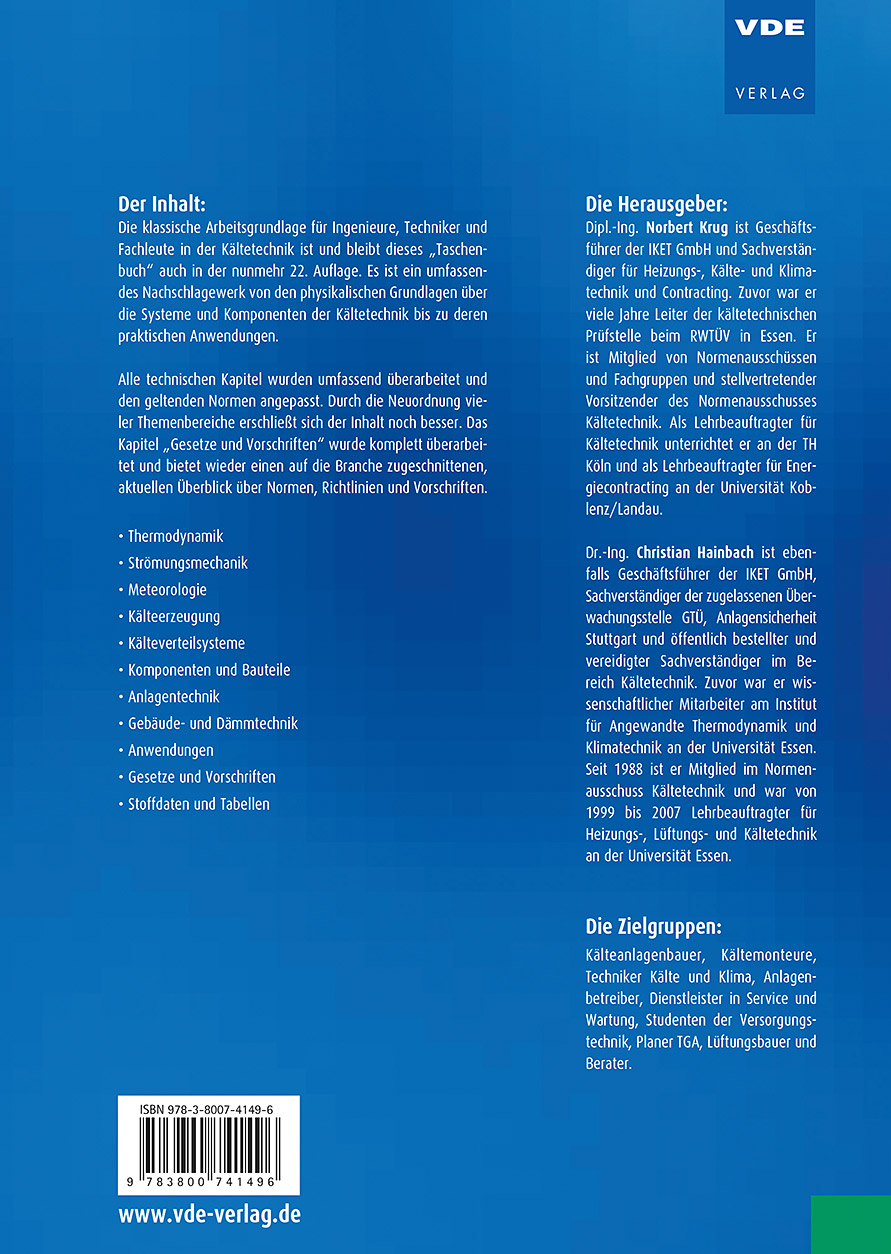 Pohlmann Taschenbuch der Kältetechnik