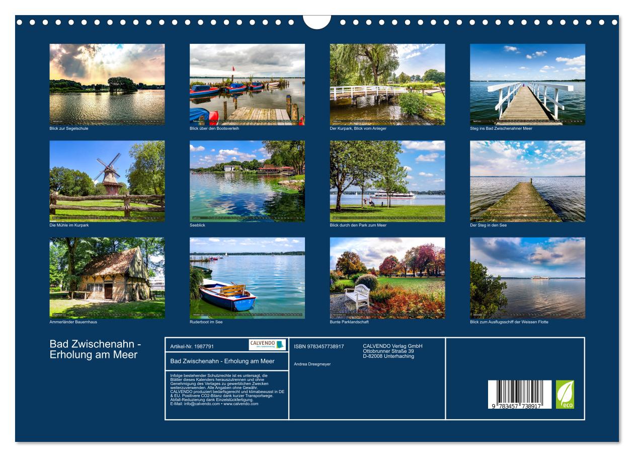 Beispielinhalt (Bild) Bad Zwischenahn - Erholung am Meer (Wandkalender 2026 DIN A3 quer), CALVENDO Monatskalender