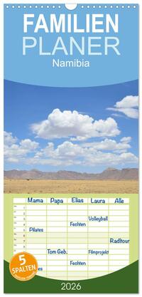 Vorderes Coverbild Familienplaner 2026 - Namibia mit 5 Spalten (Wandkalender, 21 x 45 cm) CALVENDO