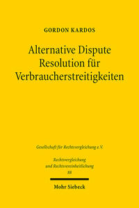 Vorderes Coverbild Alternative Dispute Resolution für Verbraucherstreitigkeiten