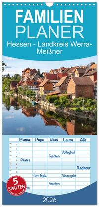 Familienplaner 2026 - Hessen - Landkreis Werra-Meißner mit 5 Spalten (Wandkalender, 21 x 45 cm) CALVENDO