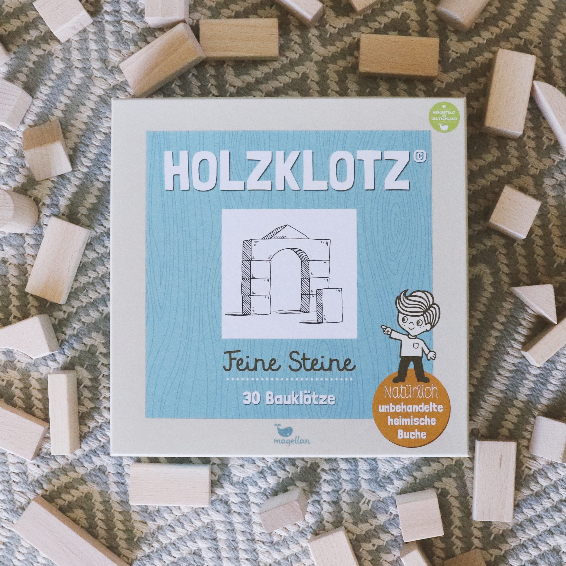 Holzklotz - Feine Steine - 30 Bauklötze
