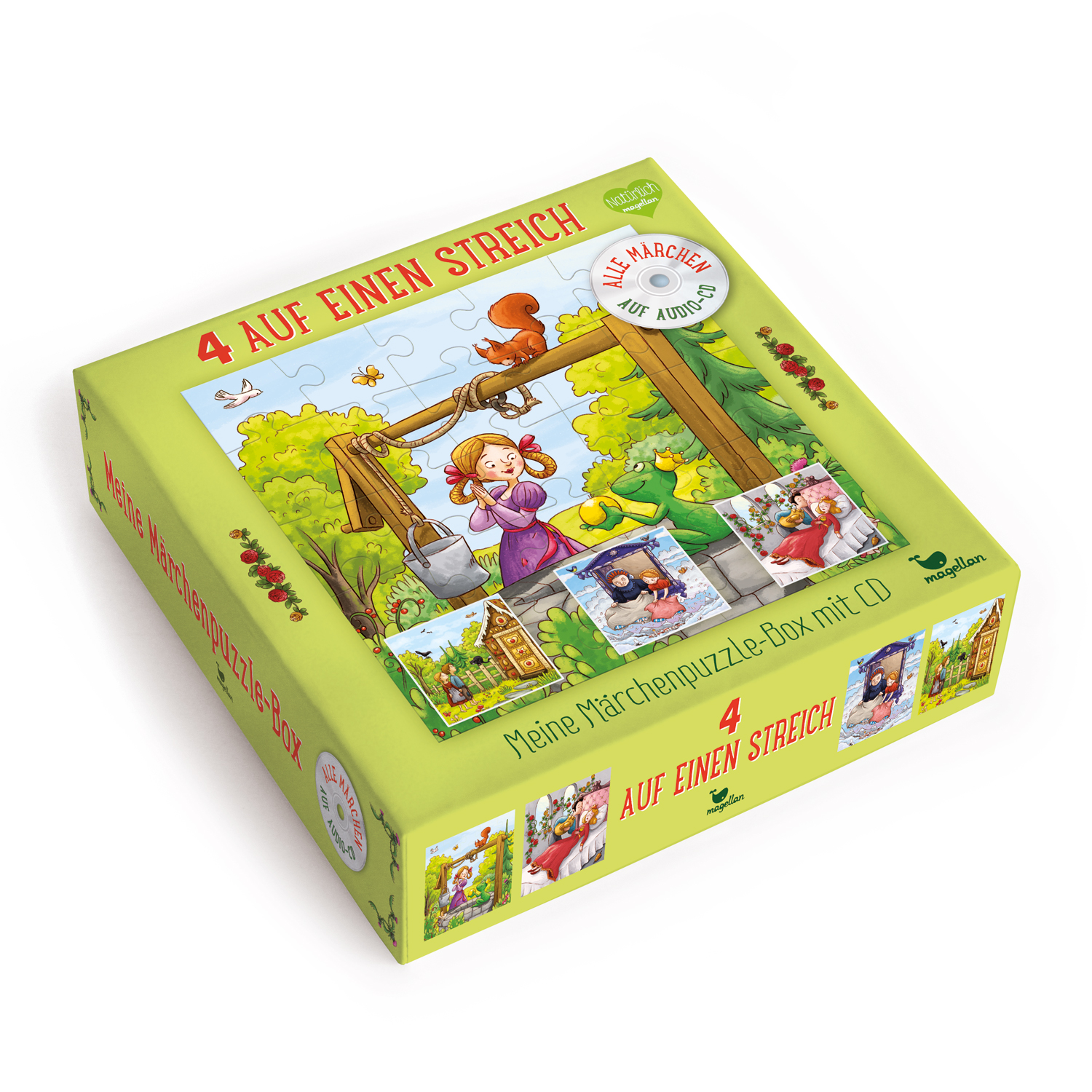 4 auf einen Streich - Meine Märchenpuzzle-Box mit CD