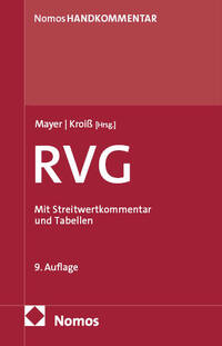 Vorderes Coverbild Rechtsanwaltsvergütungsgesetz: RVG